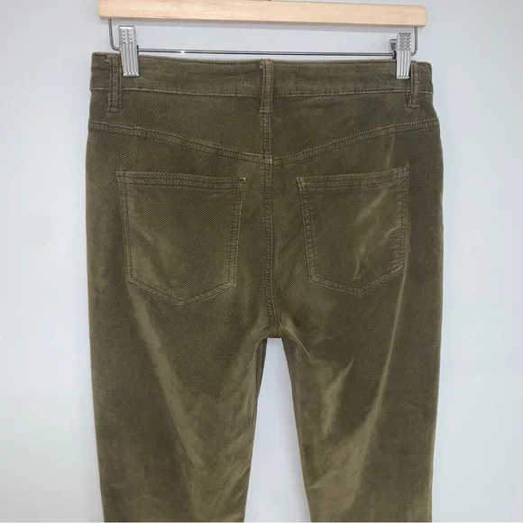 Free People Corduroy Pants Women’s Size 27 Olive Green Slim Straight‎ - Picture 5 of 10